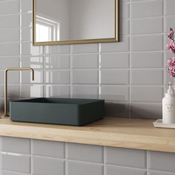 Show details for Metro Grey Polished Tile 10x20 cm Picture of Metro Grey Polished Tile 10x20 cm