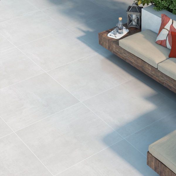 nexus white 60x60 porcelain paving slabs