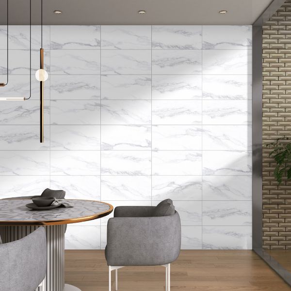 Picture of Statuario White Matt Marble Effect Tile 30x60 cm