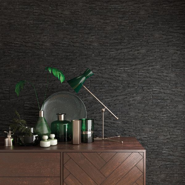 Picture of Rockface Black Textured Matt Wall Tile 17x52 cm